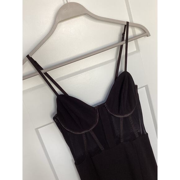 NWT Lulus Women Regal Flirt Mesh Bustier Sultry Mentality Maxi Dress Black Small - Picture 4 of 15